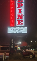 Alpine Steakhouse Outside Sign
