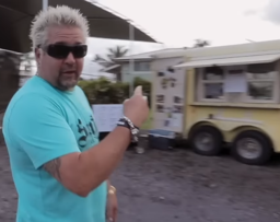 guy fieri about to enter the food truck