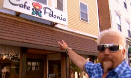 Guy Fieri Outside of Cafe Polonia