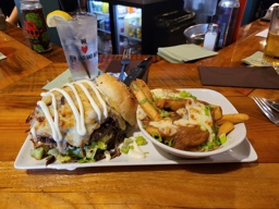 Burger and poutine