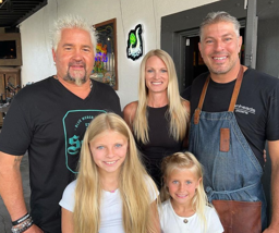 Chef eric and the family with guy fieri