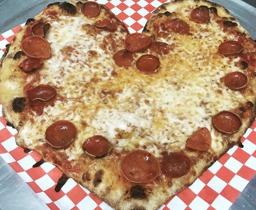 Heart pizza just in time for valentine's day