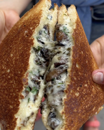 Mushroom Gruyère grilled cheese shared via social media