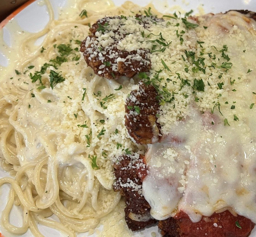 Cheese Wheel with Chicken Parmesan