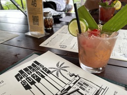 the menu and some cocktails