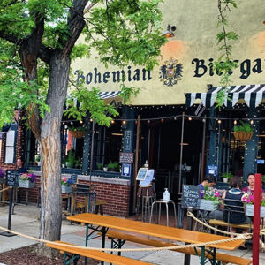 Outside view of the Bohemian Biergarten