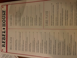 the rebel house dinner menu 
