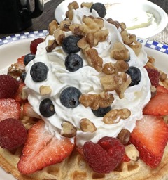 waffle with fresh berries