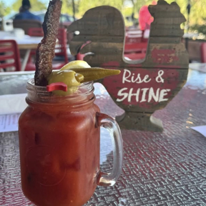 amazing looking bloody mary at the rooster
