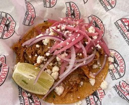Shalhoob's Funk Zone Patio Mole Chicken Taco