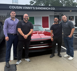 out in front of the famous camaro