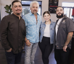 Owners hanging out with Guy Fieri and Aarón Sánchez