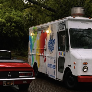 Guy Fieri Camaro and La Santa Maria Kitchen Food Truck Side By Side