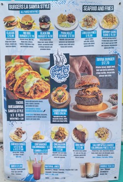 La Santa Maria Kitchen Menu