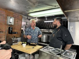 Guy and Chef Samuel Velasquez