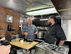 Guy and Chef Samuel Velasquez