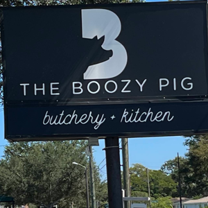 The Boozy Pig Street Sign