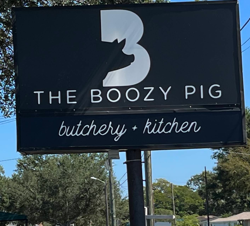 The Boozy Pig Street Sign