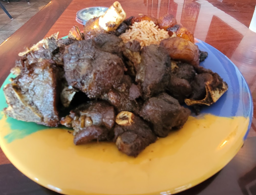 Island Taste Caribbean Grill Fried Goat Platter