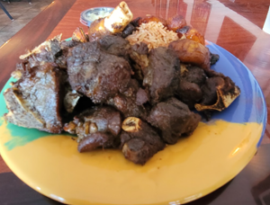 Island Taste Caribbean Grill Fried Goat Platter